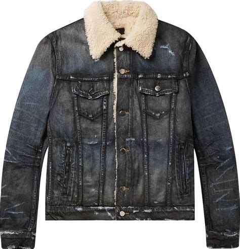 amiri shearling denim jacket